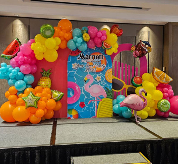 Three Panel Backdrop with balloons Singapore